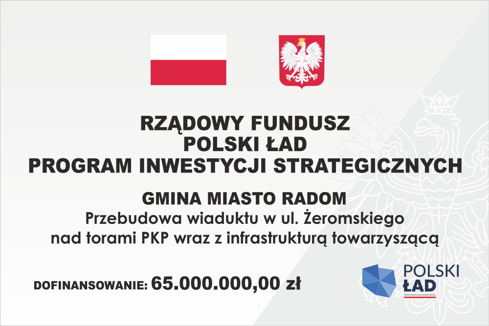 Tablica informacyjna Rządowy Fundusz Polski Ład - Program Inwestycji Strategicznych