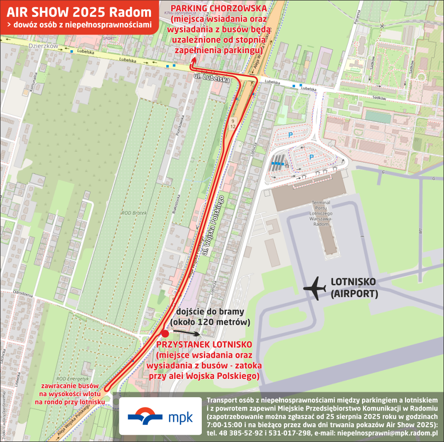 AIR SHOW 2025 Radom - dowóz osób z niepełnosprawnościami