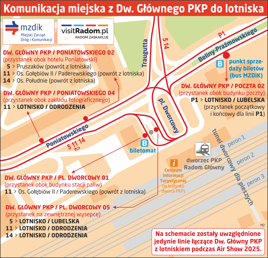 Komunikacja miejska z Dw. Głównego PKP do lotniska