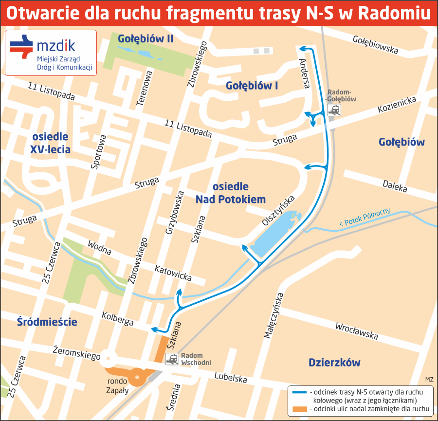 Otwarcie dla ruchu fragmentu trasy N-S w Radomiu