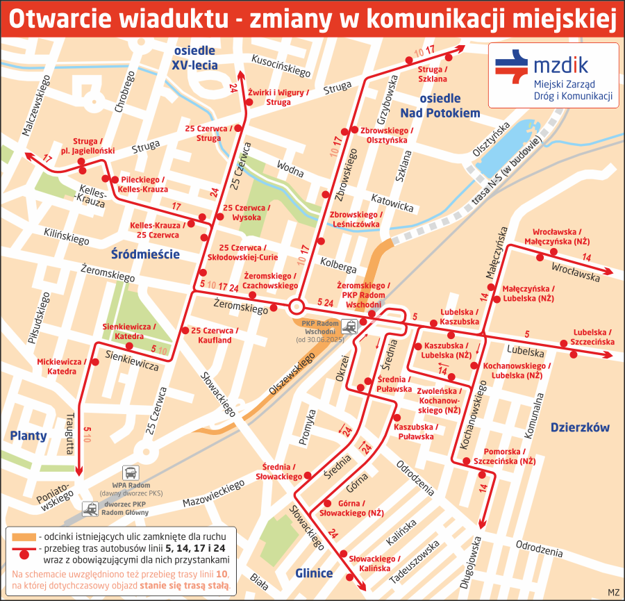 Otwarcie wiaduktu - zmiany w komunikacji miejskiej